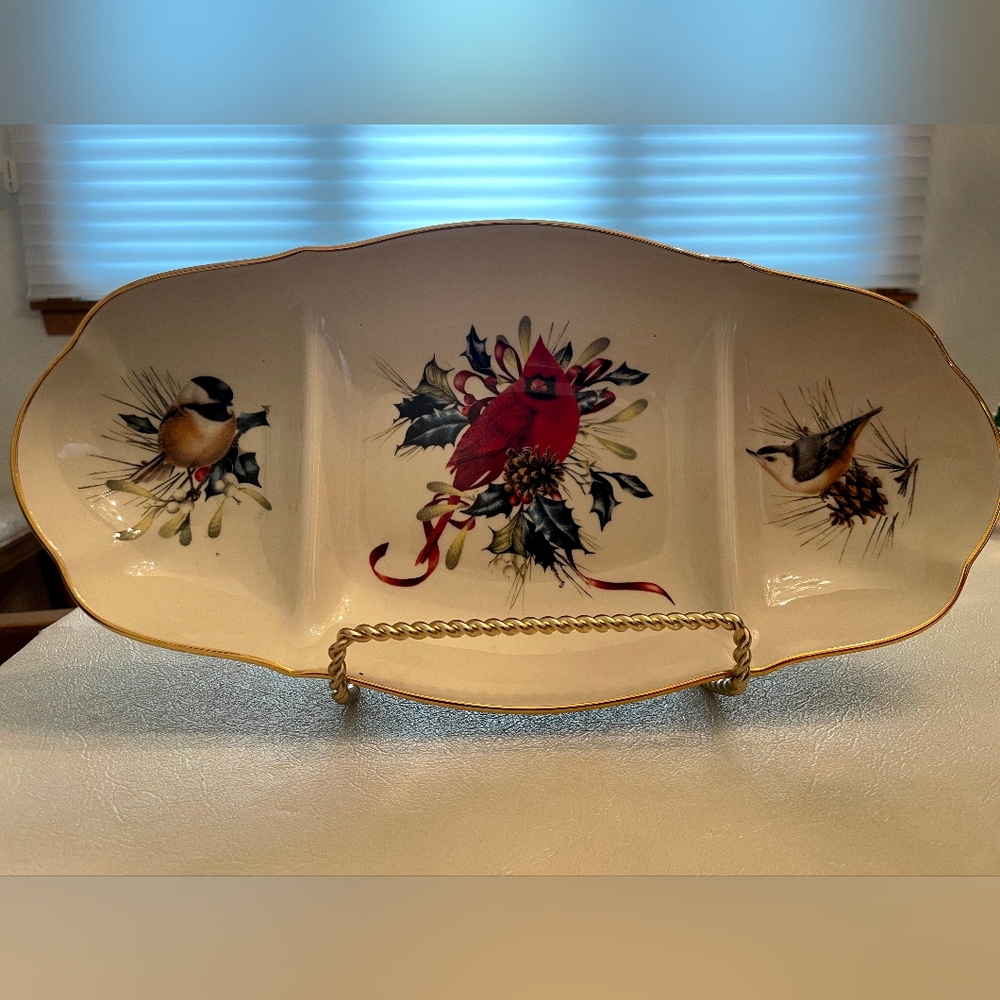 LENOX "Winter Greetings" Sectioned Server- NEW w/Box!!!!!